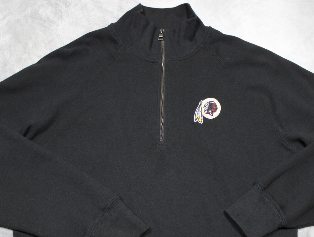 Washington Redskins Long Sleeve 1/4 Zip Pullover Mens Large Black